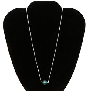 Elegant Silver Necklace with Blue Pendant